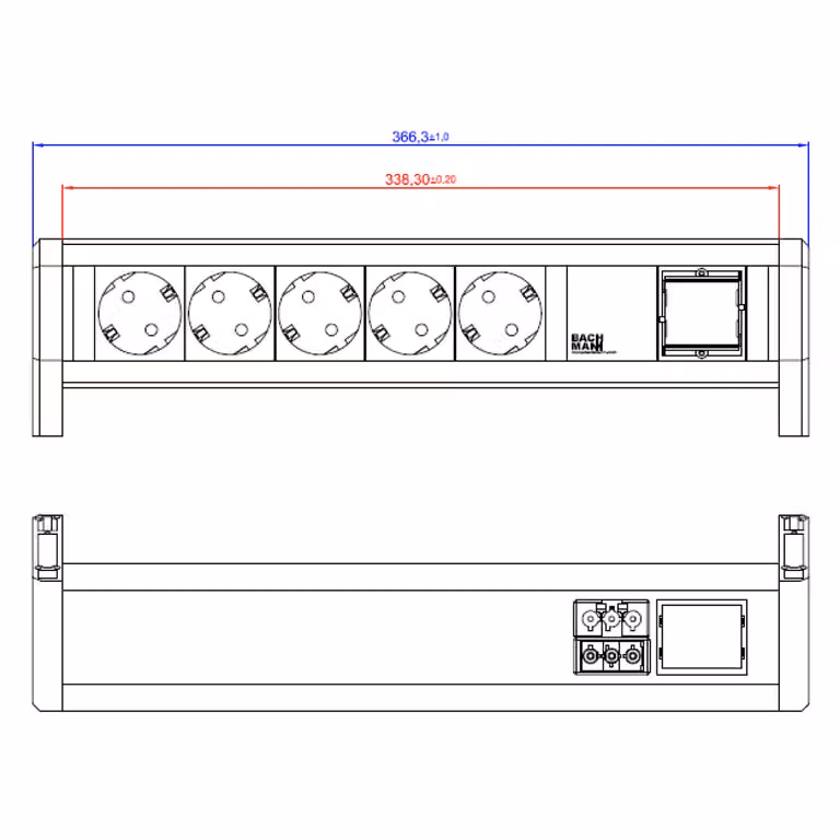 Bachmann 5xSchutzkontaktsteckdosen DESK 5xCEE 902.1206 (902.1206)