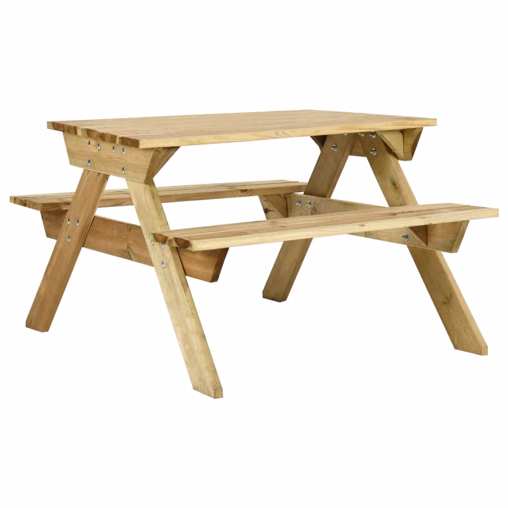 Tavolo da picnic con panca 110 x 73 x 123 cm in legno di pino