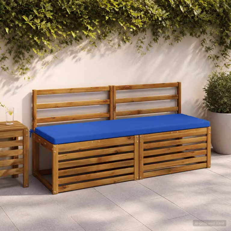 vidaXL Cuscino per panchina SOEST 100% Poliestere Blu Reale