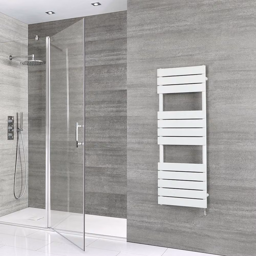 Scaldasalviette Elettrico di Design Bianco - 600mm x 400mm - Senza Copricavi - Elemento Elettrico Semplice