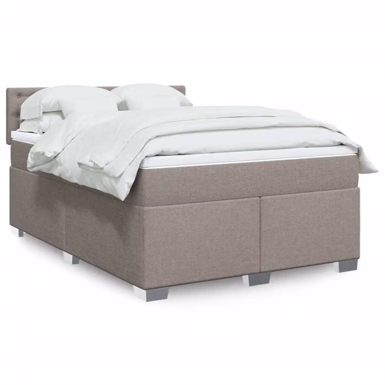 Maison Exclusive - Letto boxspring con materasso Taupe 140x200 cm Tessuto