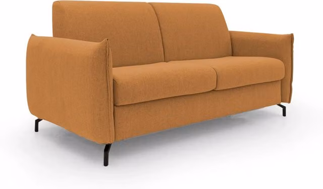 Divano letto Scarlet Divani.Store in tessuto misto cotone impermeabile arancio L: 215 cm, Materasso: 160 x 197 cm