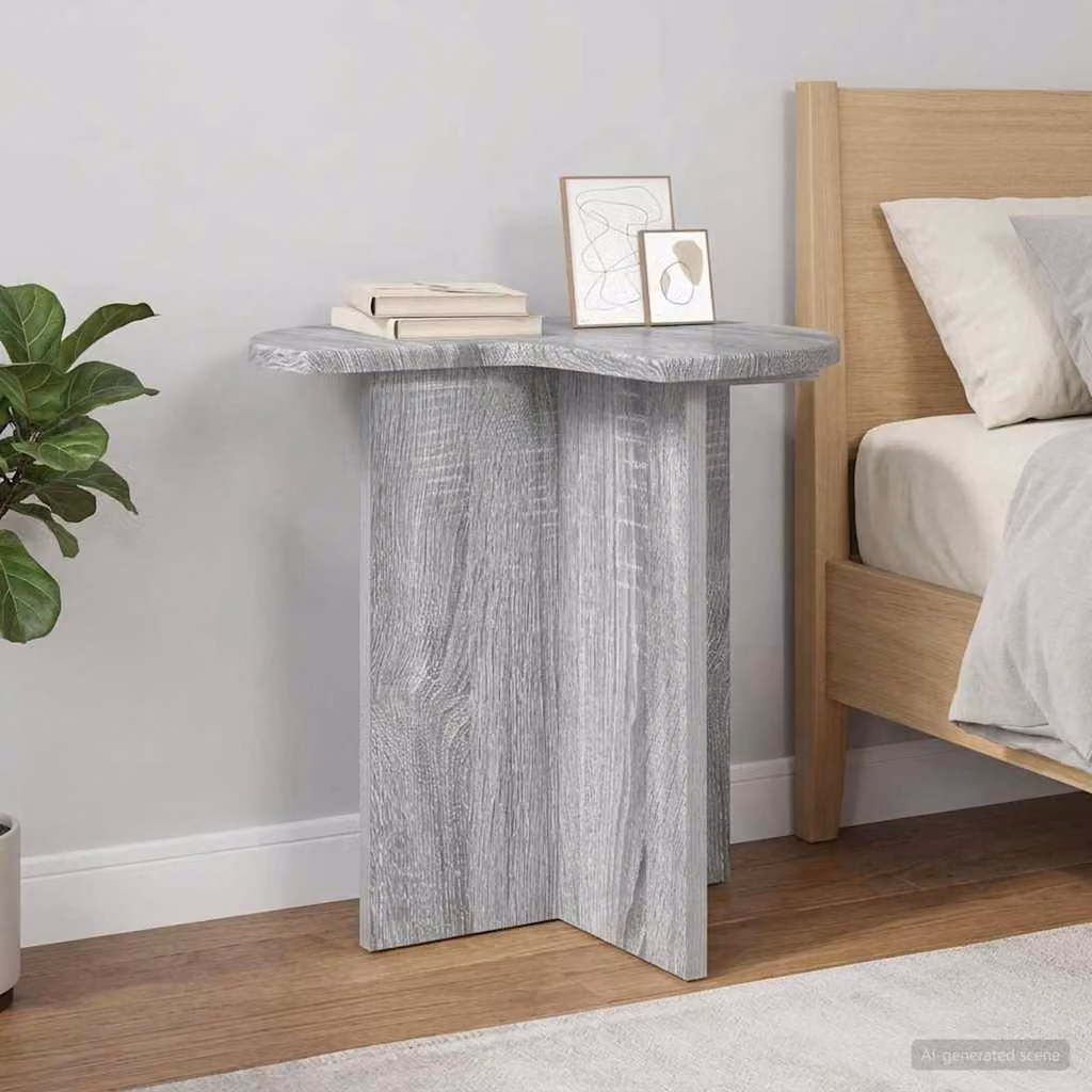 vidaXL Tavolo laterale rotondo in legno ingegnerizzato Grigio Sonoma Ø 39 cm x H 38 cm