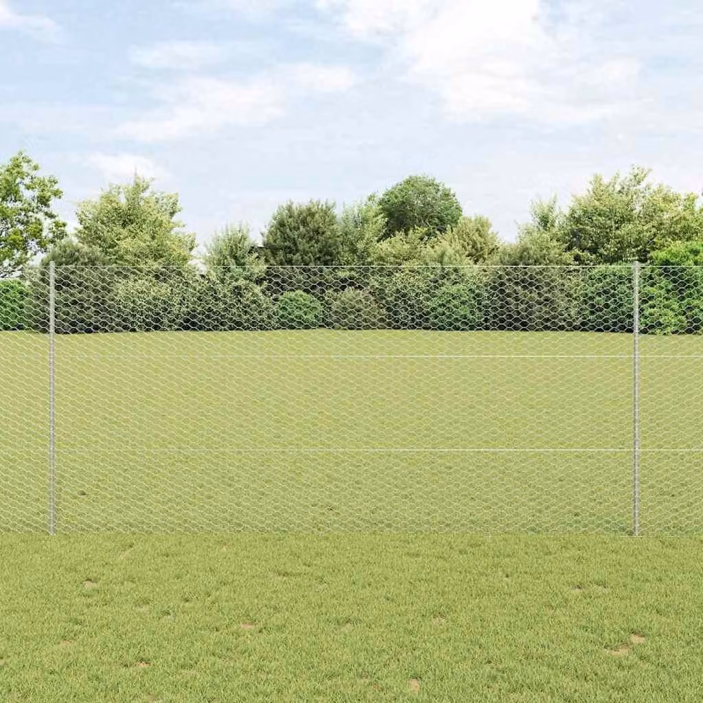 Maison Exclusive - Recinzione con Posto Argento 1,4 x 10 m Acciaio