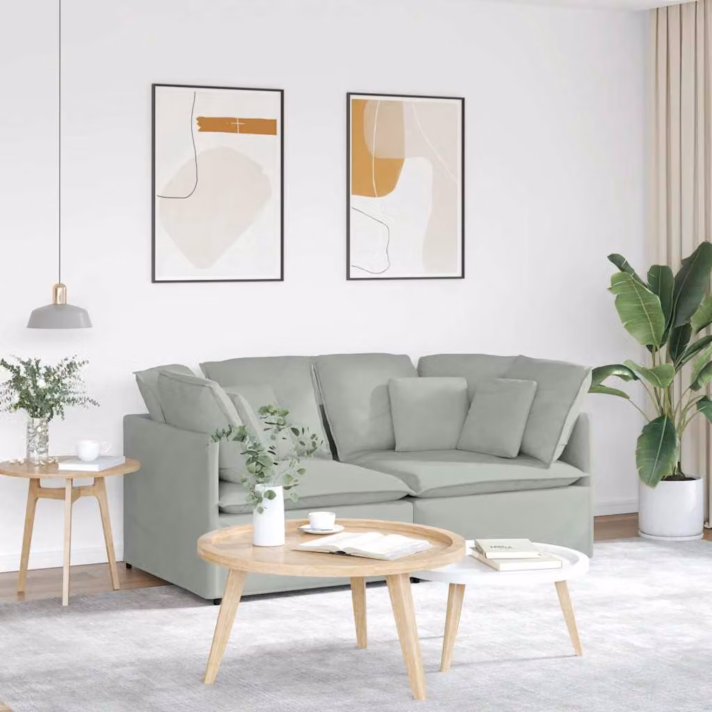 vidaXL Divano Moderno Rivestito in Velluto Grigio con Cuscini e Struttura in Metallo e Legno