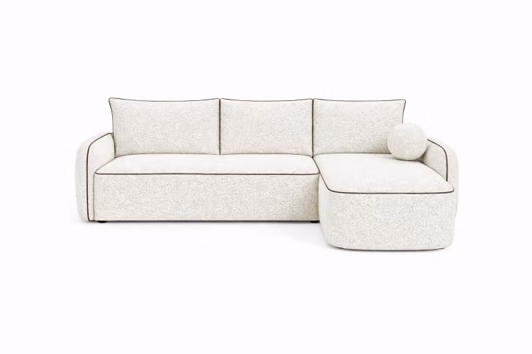 Sofello MILO, divano a tre posti 230x160 cm – Design moderno, morbido tessuto bouclé e massimo comfort