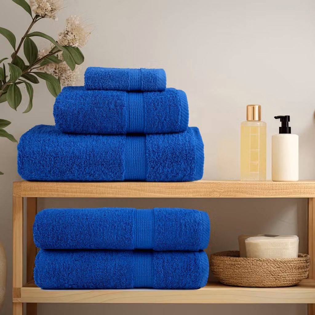 vidaXL Asciugamani Premium SOLUND 2 pz Blu 100x200 cm 600 g/m²