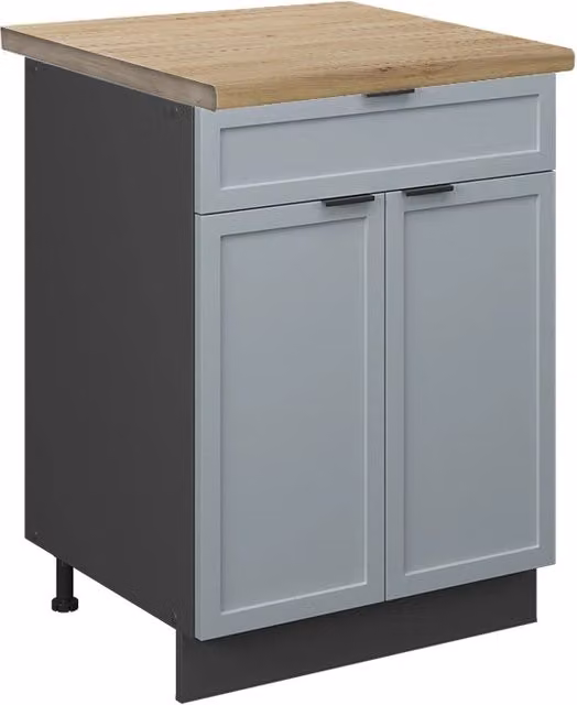 Mobiletto base per cucina Fame-Line Blu-grigio chiaro/Antracite 60 cm con cassetto, PL Rovere Vicco