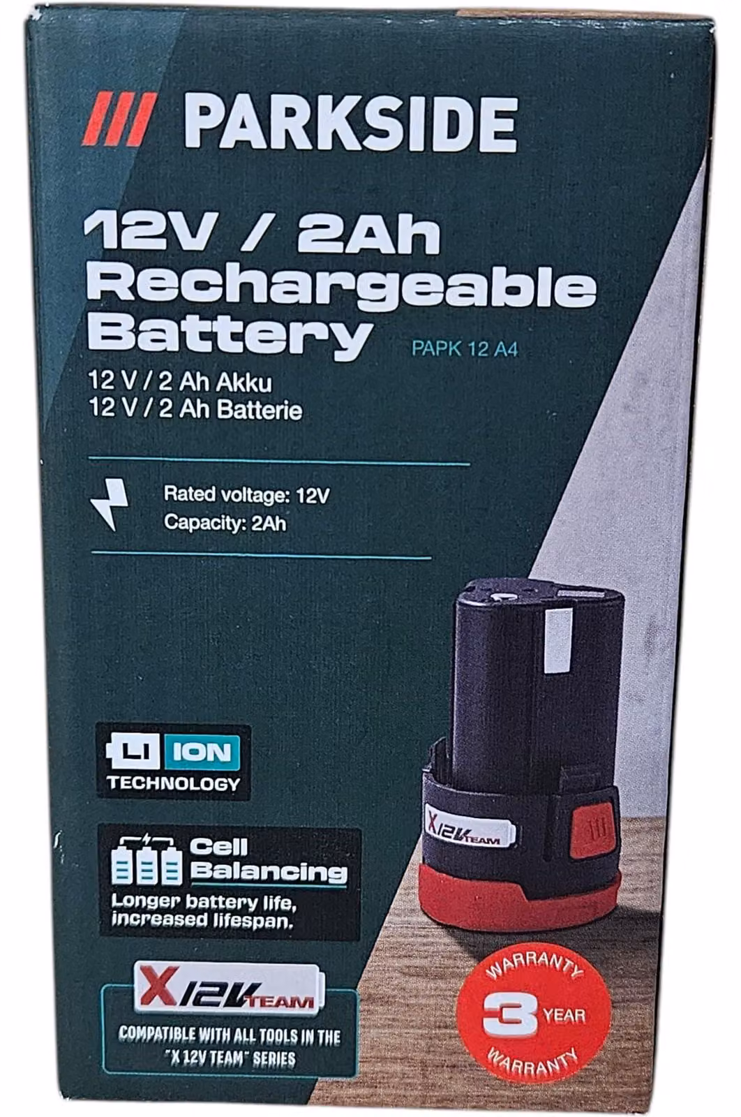 Batteria aggiuntiva da 12 V per utensili, potente batteria agli ioni di litio