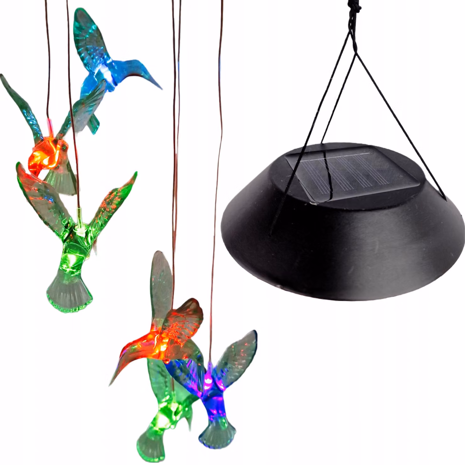 Ghirlanda luminosa solare a LED con colibrì, 70 cm, da giardino