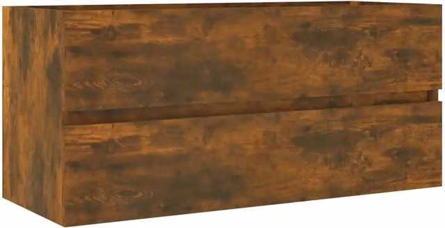 Mobiletto lavabo a parete moderno e pratico 100 x 38,5 x 45 cm in legno composito finitura rovere affumicato 02_0048238