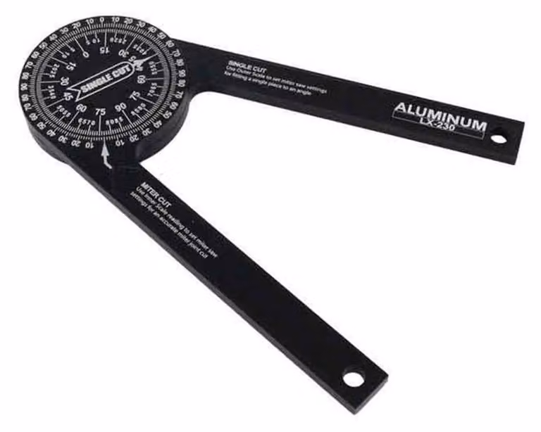 Goniometro per sega circolare, diametro 7,3 pollici, realizzato in alluminio con scale incise al laser