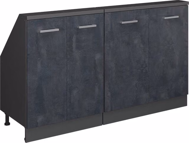 Set di mobili sottotetto Rion Calce nera/Antracite Set di 2 Vicco