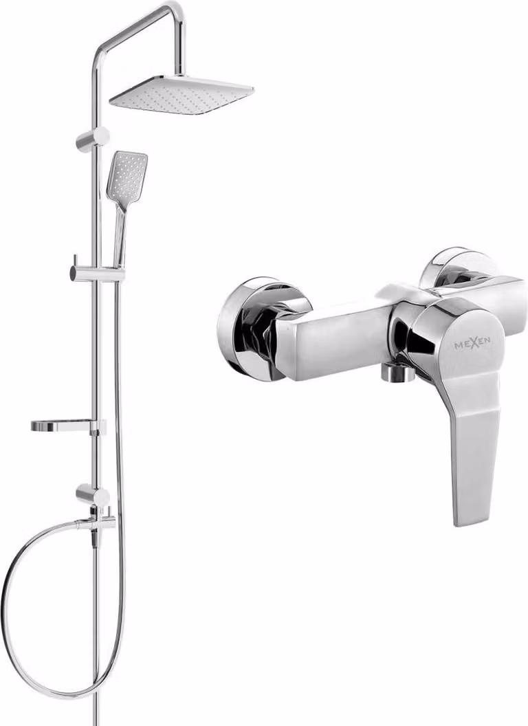 Mexen Sven set doccia esterno con soffione e miscelatore doccia Caro, cromato - 746640262-00