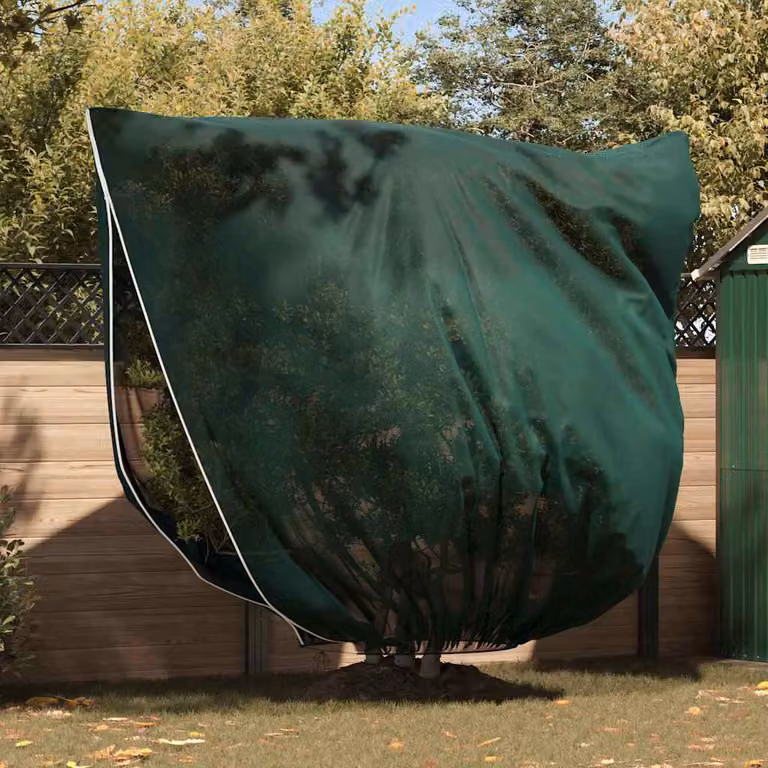 Set di 3 coperture in fleece verde vidaXL per la protezione antigelo delle piante in poliestere
