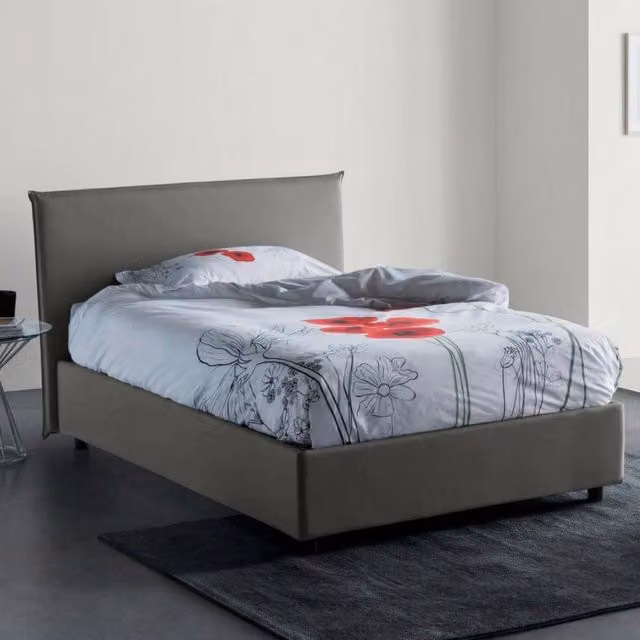 Anissa, Letto Piazza e Mezza Sfoderabile Made in Italy, Grigio