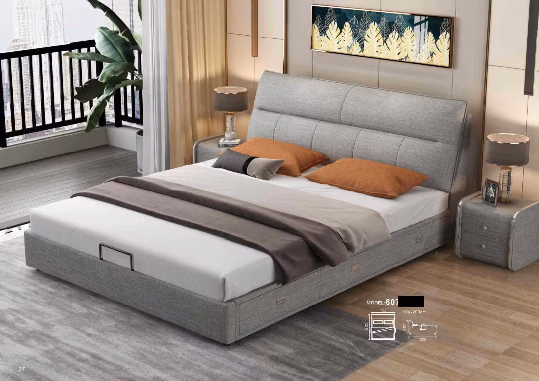 Design Leder Bett Modernes Hotel Gestell Luxus Schlaf Zimmer Doppel Betten Ehe