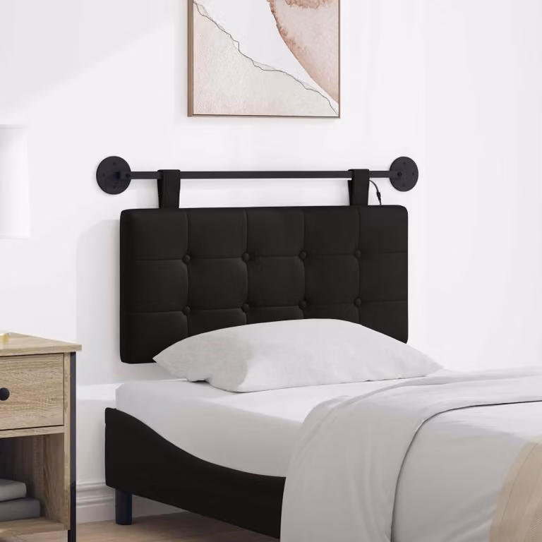 Testiera sospesa vidaXL con luce LED integrata in similpelle nera e design moderno