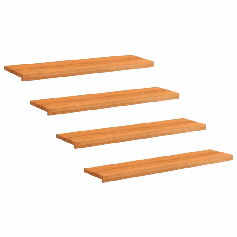 Set di 4 tappeti per scale vidaXL effetto legno faggio, colore marrone, L 110 x P 30 x H 2 cm