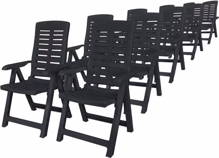 vidaXL set da pranzo da giardino in plastica 11 pezzi antracite