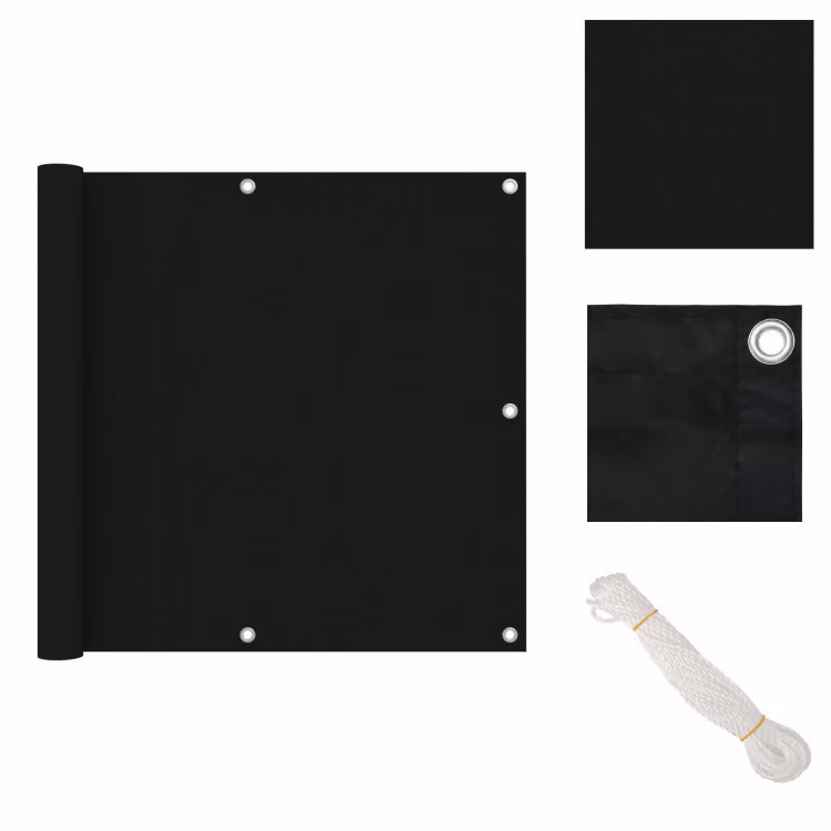 vidaXL Schermo privacy per balcone nero 90x400 cm Tessuto Oxford - Ombrelloni e tende da sole
