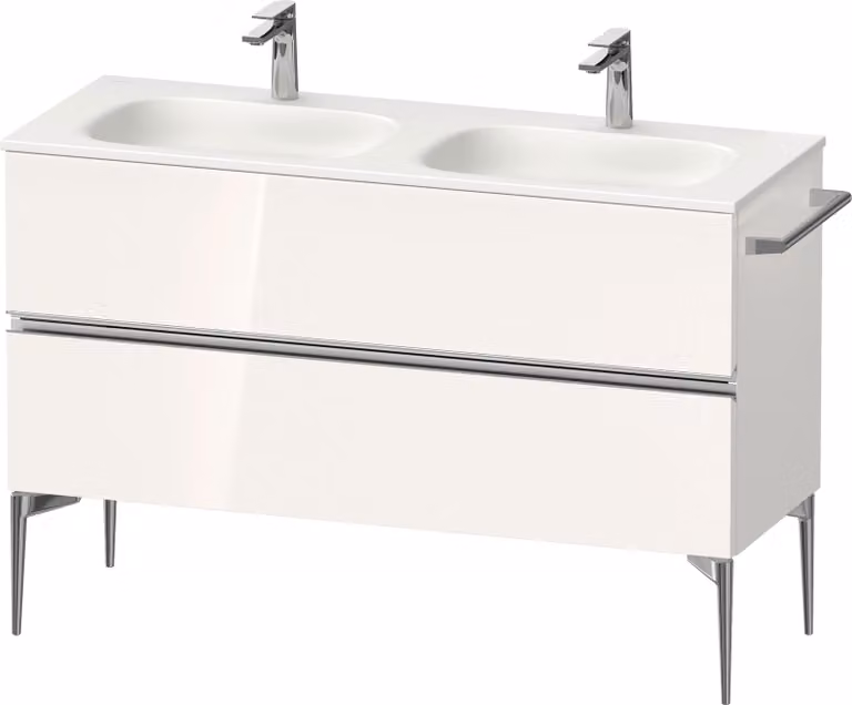 Duravit Sivida Meuble sous-lavabo, 2 tiroirs, poignée profilée chromée, 1280x477x592mm, pour Sivida, SV4654010220000, SV4654010220000