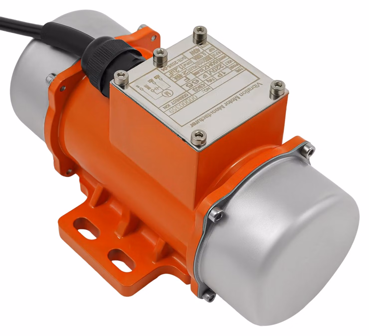Motore vibrante - HY-40/2S-15 - 40 W - Regolatore di velocità - Motore in rame puro senza spazzole - 220–240 V, spina europea - Argento-arancio