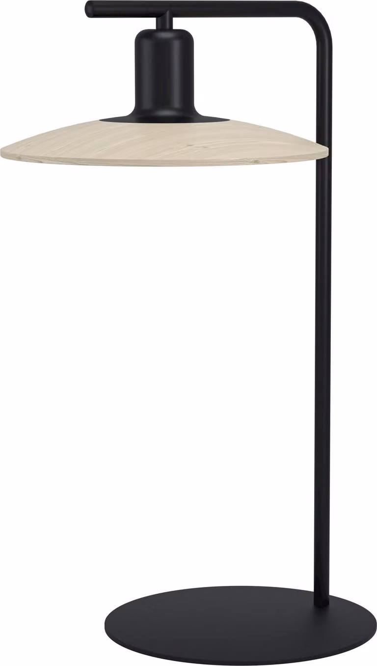 Lampada da tavolo EGLO LED Mayazes, lampada da comodino, lampada da tavolo, acciaio nero, legno naturale, attacco GU10