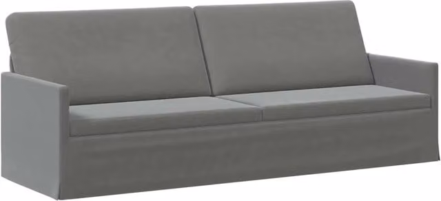 Divano a 3 posti moderno vidaXL in velluto grigio con struttura in metallo L: 220 cm, P: 81 cm, H: 82 cm