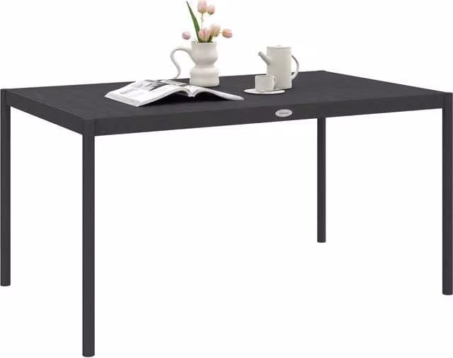 Tavolo da giardino rettangolare in alluminio verniciato a polvere, L/P/H: 145 x 90 x 74 cm, Grigio Antracite
