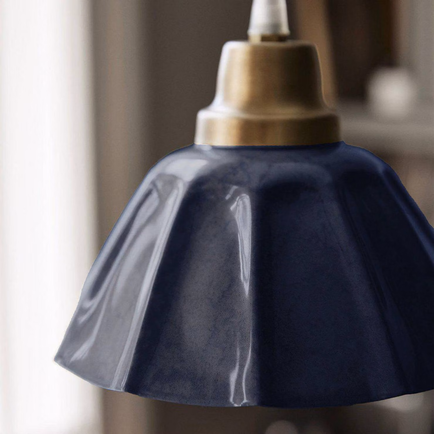PR Home Lampada a sospensione Ester, blu, Ø 17 cm, con spina, E27 Ester, Blu, Soggiorno / Sala da pranzo, Metallo, Vintage