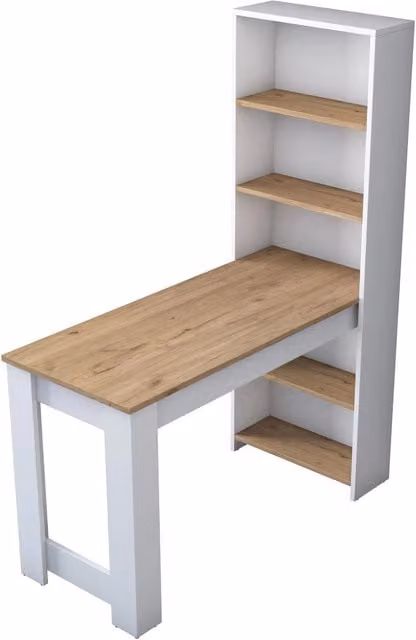 Toeletta con ripiani in legno "Ferna" - 120 x 54 x 154 cm - Marrone
