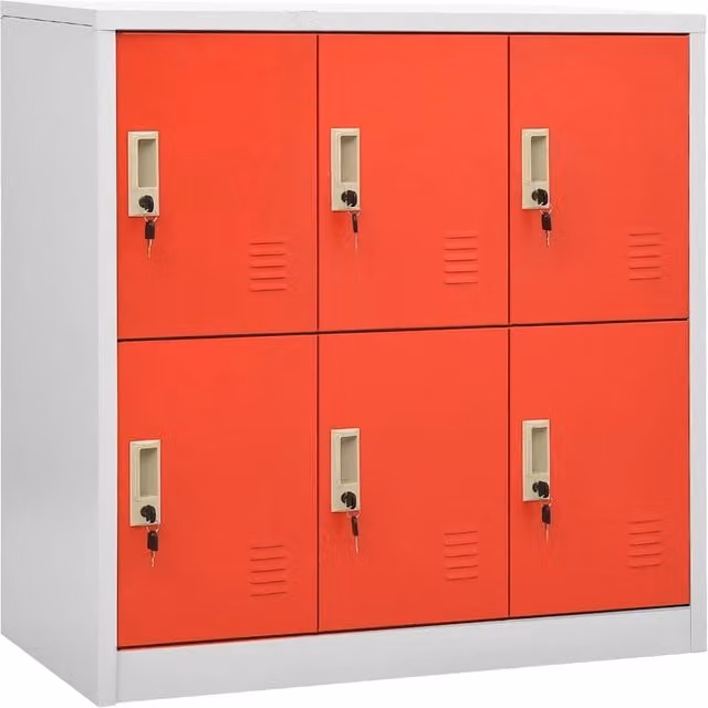Armadietto a Chiave Grigio Chiaro e Rosso 90x45x92,5 cm Acciaio
