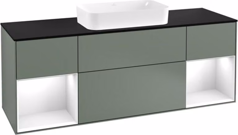 Piastra di copertura del mobile V&B bla m Finion 160x60cm, Reg glo wh. Lac, Oli. m Lac