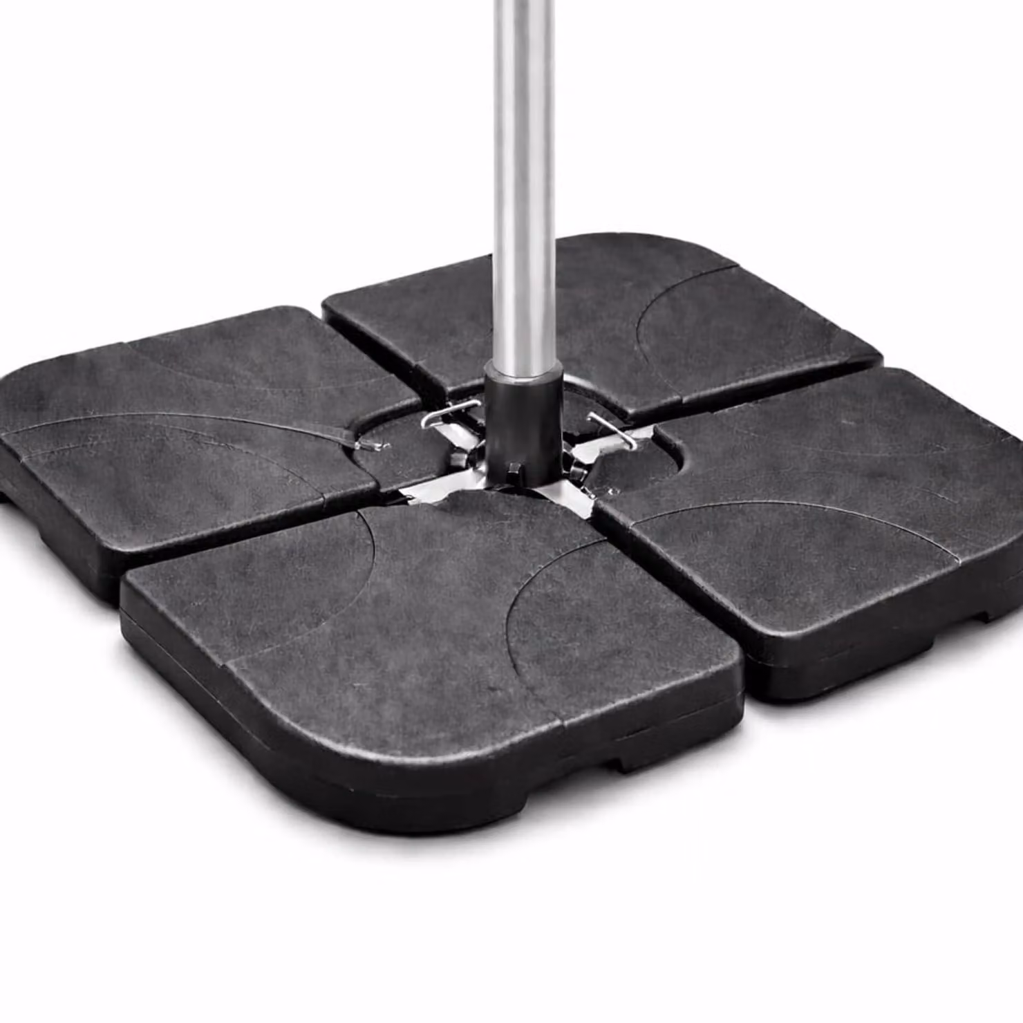 Supporto per ombrelloni a braccio – Zavorre per base a croce in plastica, robusto supporto per ombrelloni da giardino e terrazza (4 pezzi, fino a 80 kg)