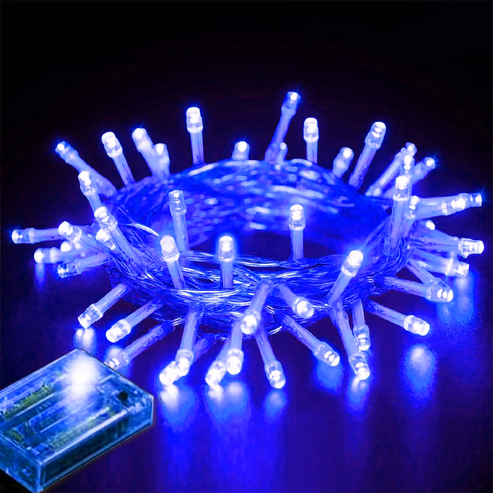 1M 10 LED luci fata batteria azionato batteria blu indoor Natale luci fata luci di Natale camera da letto festa decorazione di nozze