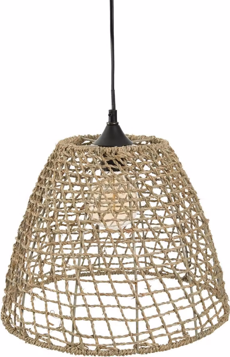 Paralume JADA in seagrass, lampada conica, Ø 35 cm
