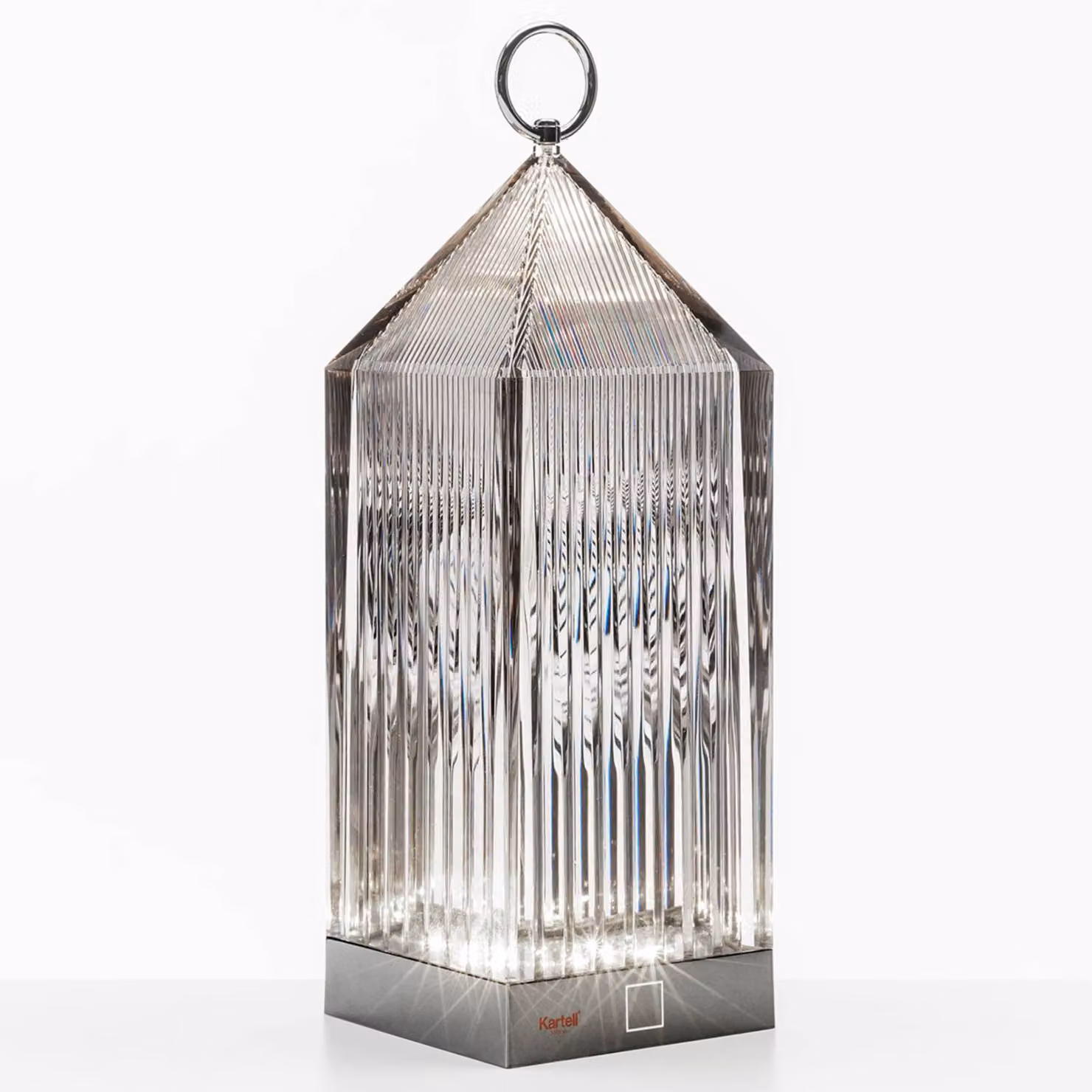Kartell Lantern lampada LED da tavolo grigia IP54, Alluminio / Grigio / Zincato, Plastica, Design
