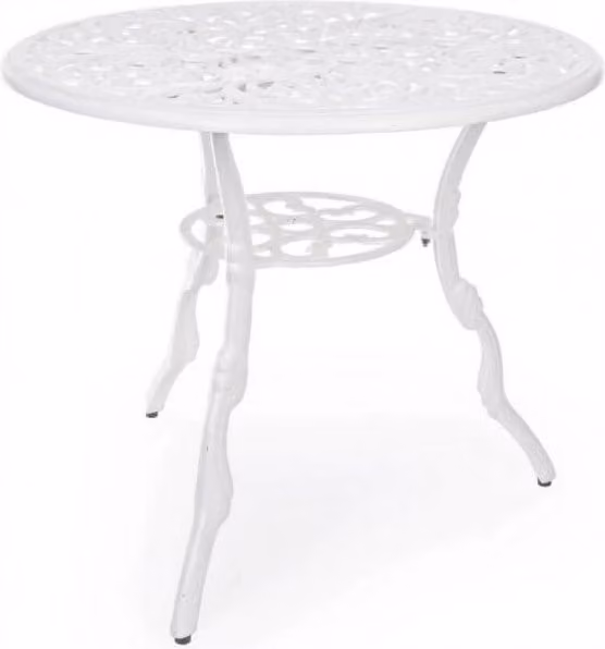 Tavolo Victoria rotondo Bianco in alluminio D80 cm