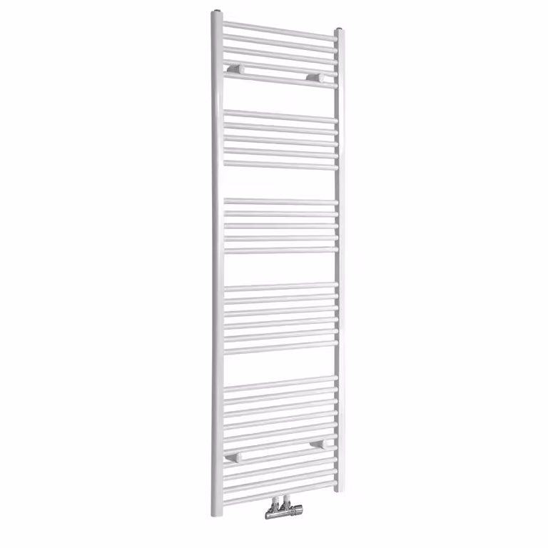 Scaldasalviette di Design Bianco - Termoarredo Bagno con Attacco Centrale - 890W - Neva