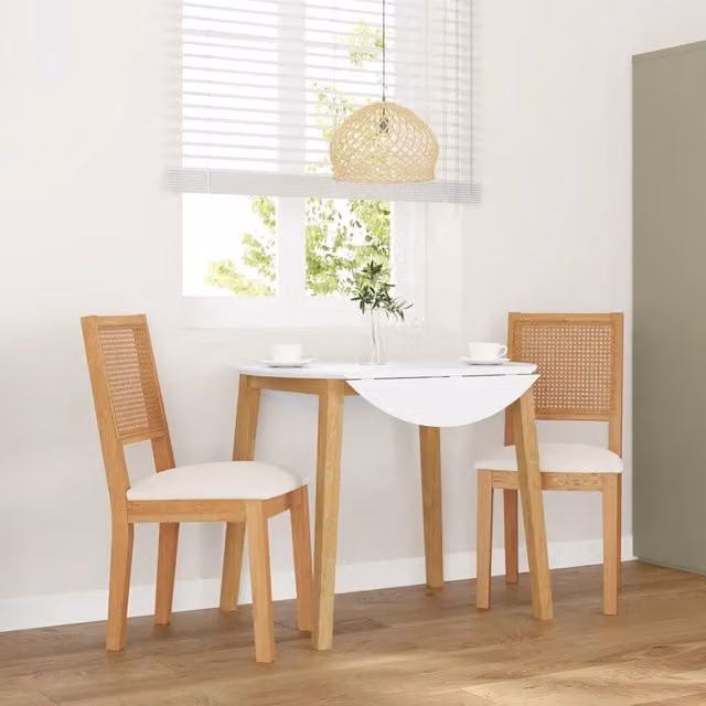 Sedie da Pranzo con Cuscini 2 pz in Legno Massello di Hevea 4102478