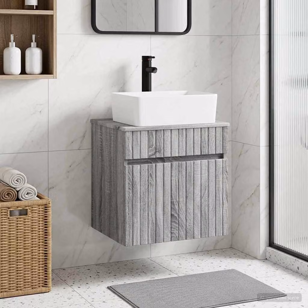 Mobile lavabo da parete vidaXL Sonoma grigio moderno L: 49 cm, P: 41 cm, H: 63 cm