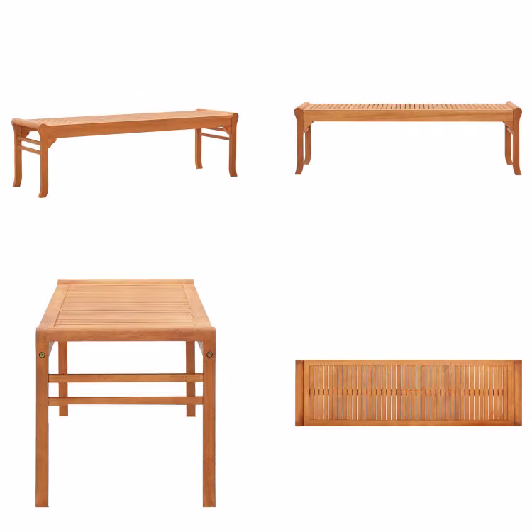 vidaXL Panchina da giardino a 3 posti 150 cm in legno massello di eucalipto - Panchina - Panchine - Panchina a 3 posti - Panchine a 3 posti