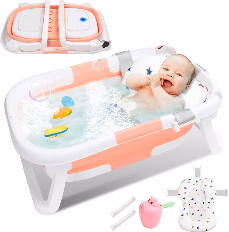 Jopassy vasca da bagno per bambini vasca da bagno per bambini pieghevole pieghevole bagno sicuro 3 in 1