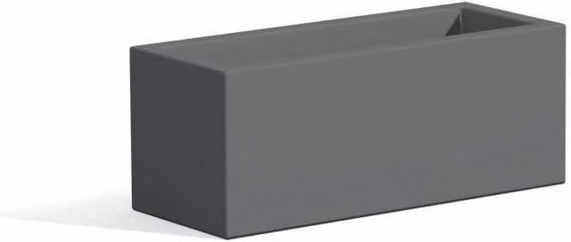 Vaso Fioriera Moderna di Design Monacis in Polimero Grigio per Interno ed Esterno L: 100 cm, P: 40 cm, H: 40 cm