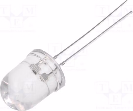 1 LED, 3,8÷5V, 10mm, 20mA, 30°, modello speciale OST1MCA131A. Caratteristiche: lampeggiante, tricolore