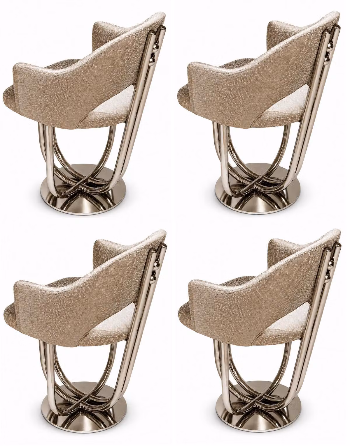 4 sedie beige, design moderno, ideali per la sala da pranzo, lussuose, di alta qualità e confortevoli