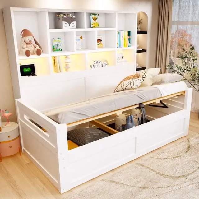letto singolo mdf bianco 90 x 200 cm
