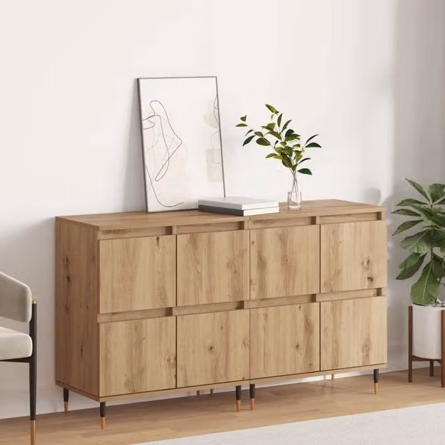 Set di 2 armadi moderni vidaXL in legno rovere marrone, L: 60 cm, P: 35 cm, H: 70 cm – 1