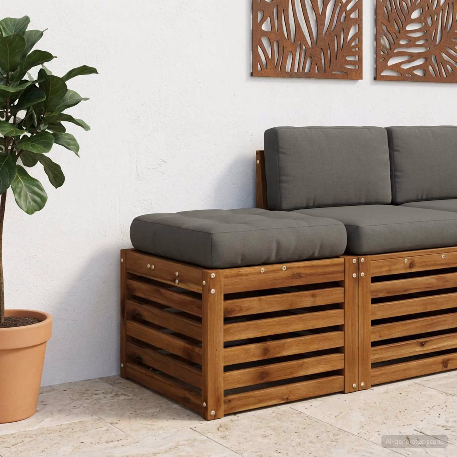 vidaXL Cuscino per Sedia in Unico Pezzo VIANEN 100% Poliestere Grigio